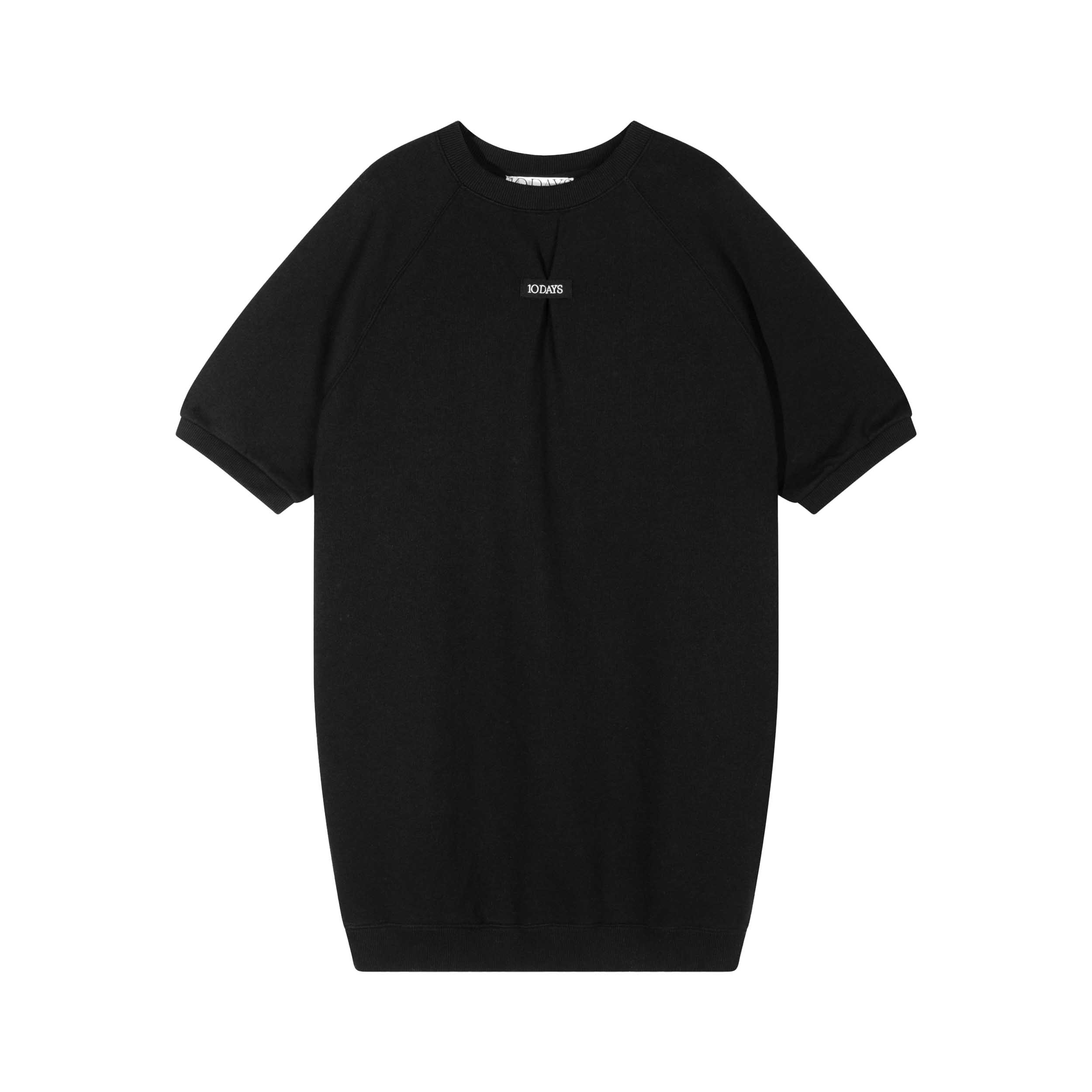 10DAYS 20-308-4203 Short Sleeve Sweat Dress Black