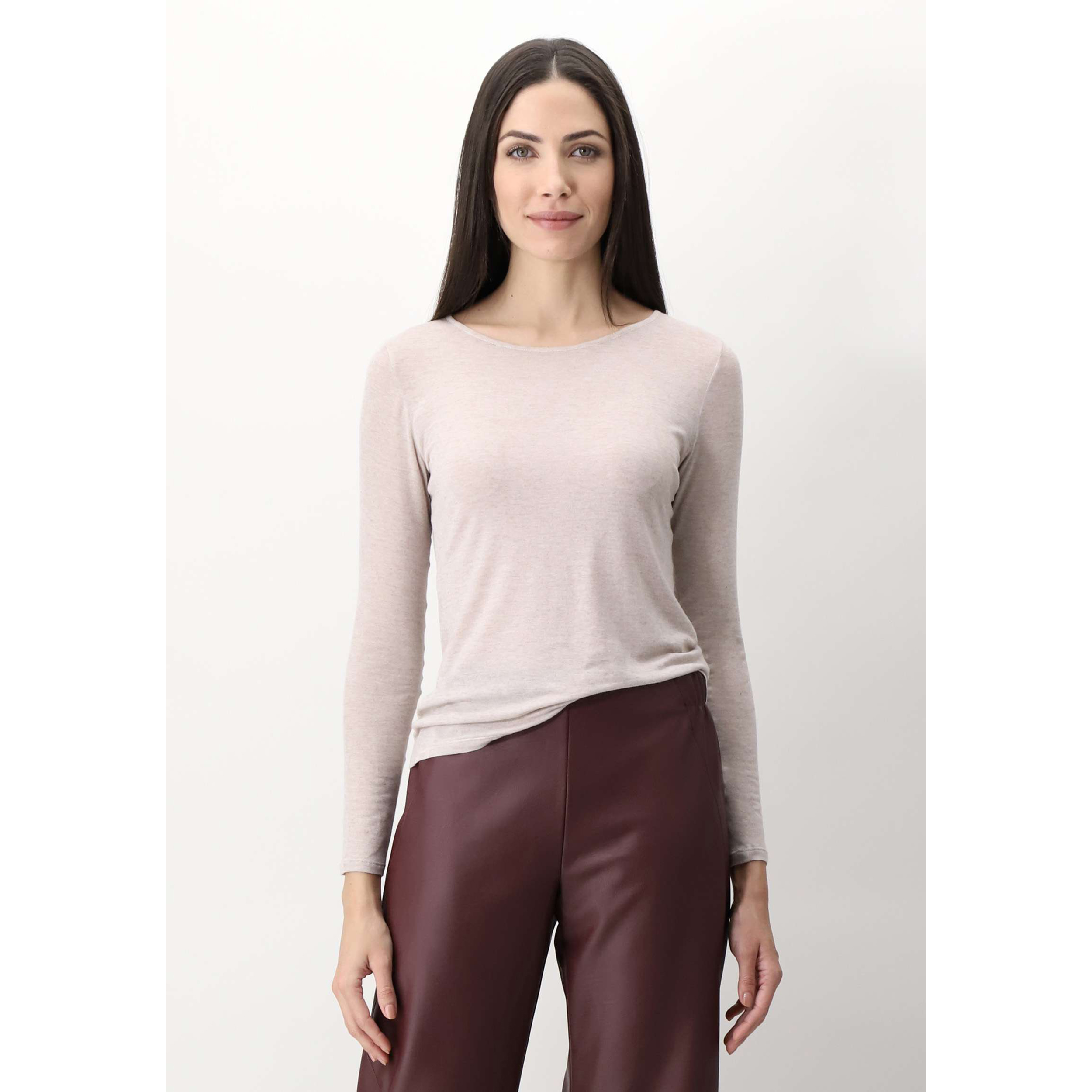 Oroblu VOBT67055 Perfect Line Cashmere T-Shirt Long Sleeve Beige