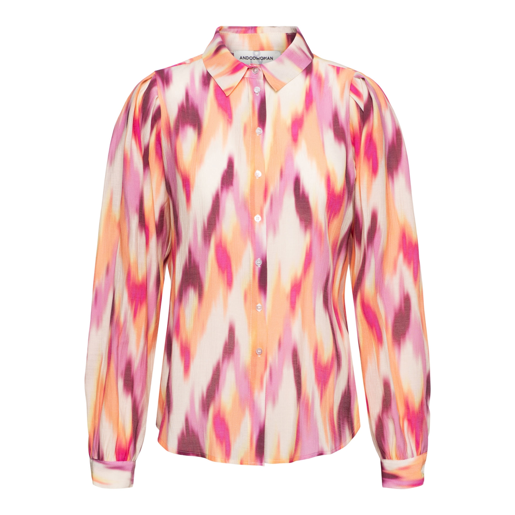&Co BL354 Blouse Apollo Ikat Peach Orange Multi