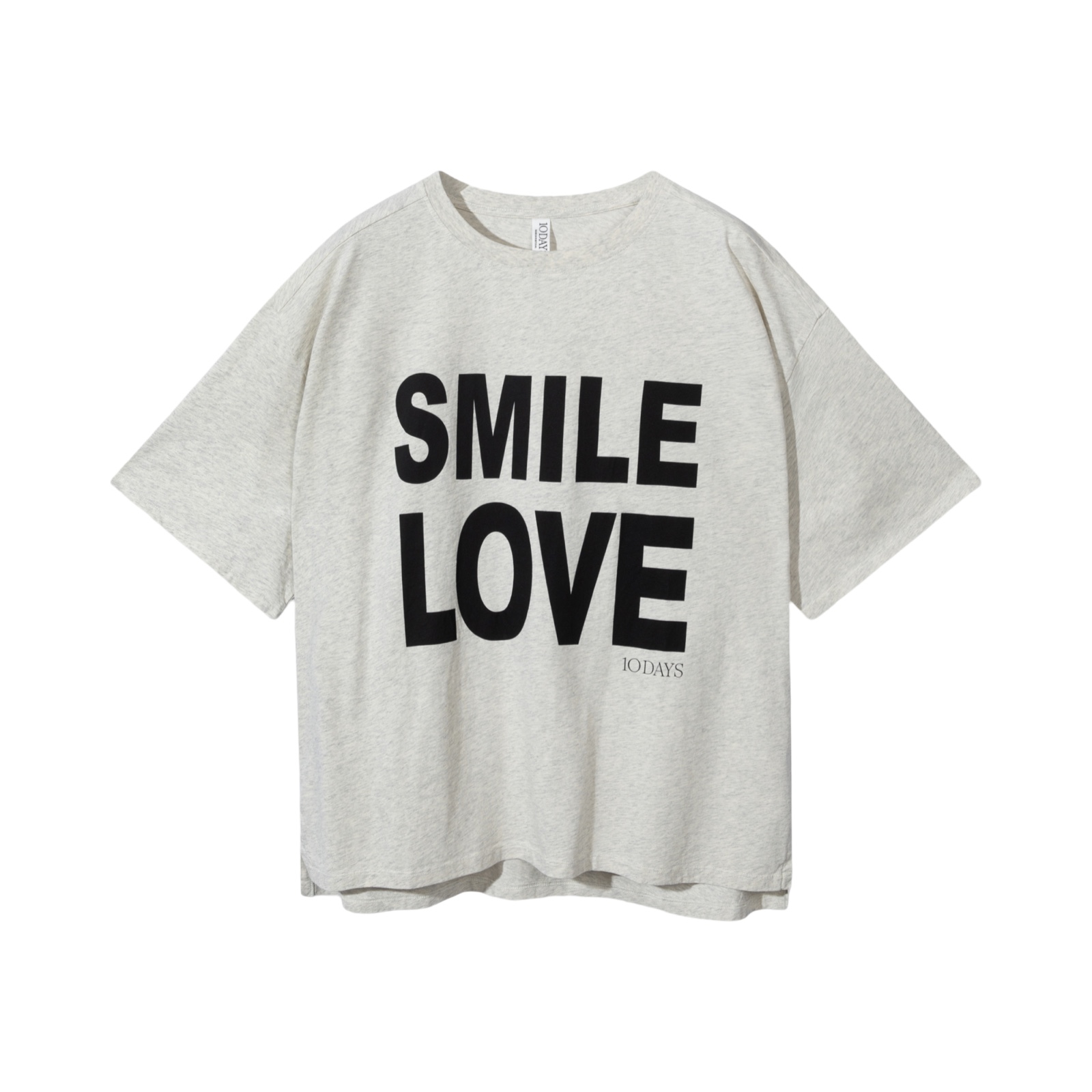 10DAYS 20-744-5201 Shirt Statement Smile Love Soft White Melee