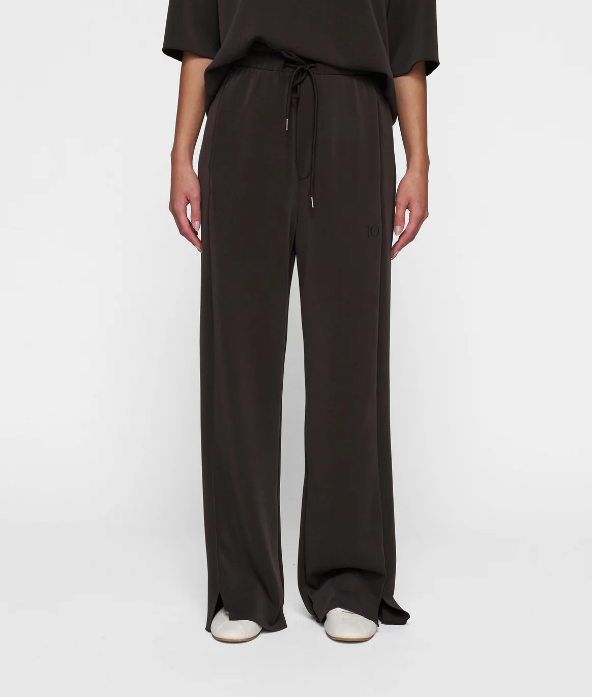 10DAYS 20-012-5201 Broek Soft Wide Leg Chocolate