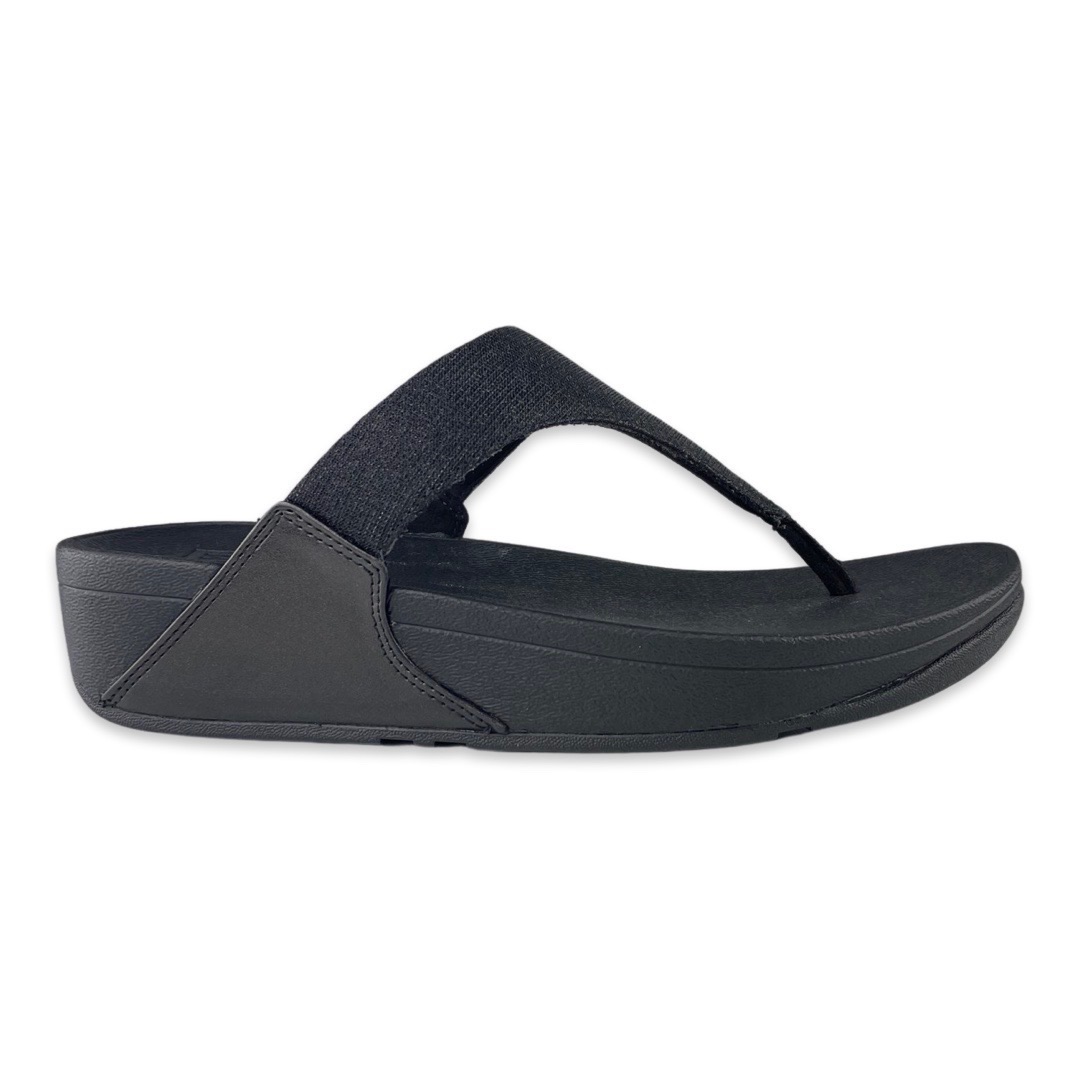 FitFlop Lulu Shimmerlux Toe-Post Sandals All Black