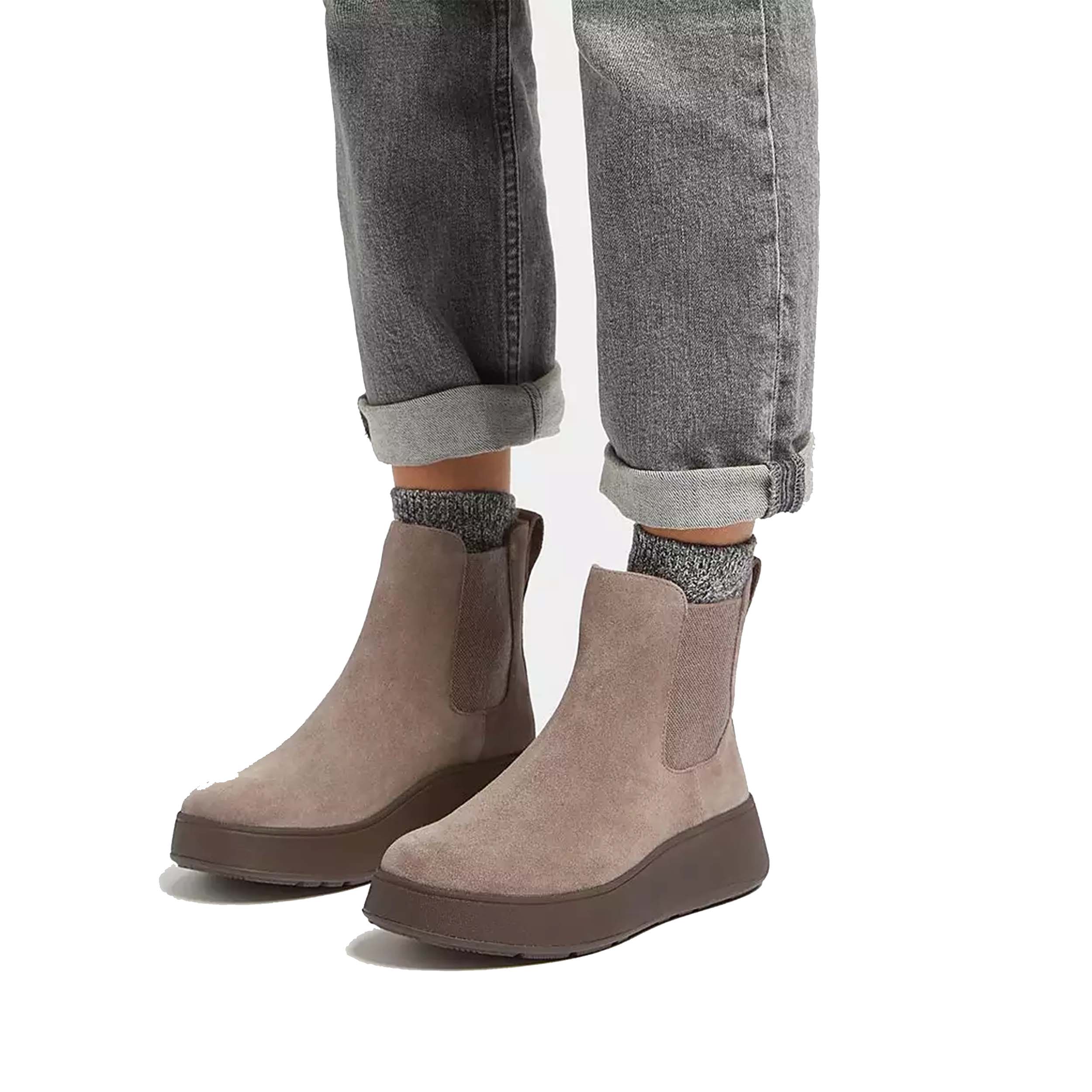 FitFlop FK3 Chelseaboot F-Mode Flatform Minky Grey