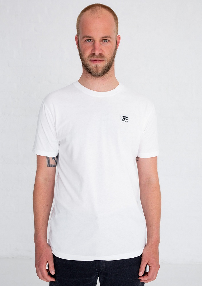 St. Pauli t-shirt basic Totenkopf wit SP012017