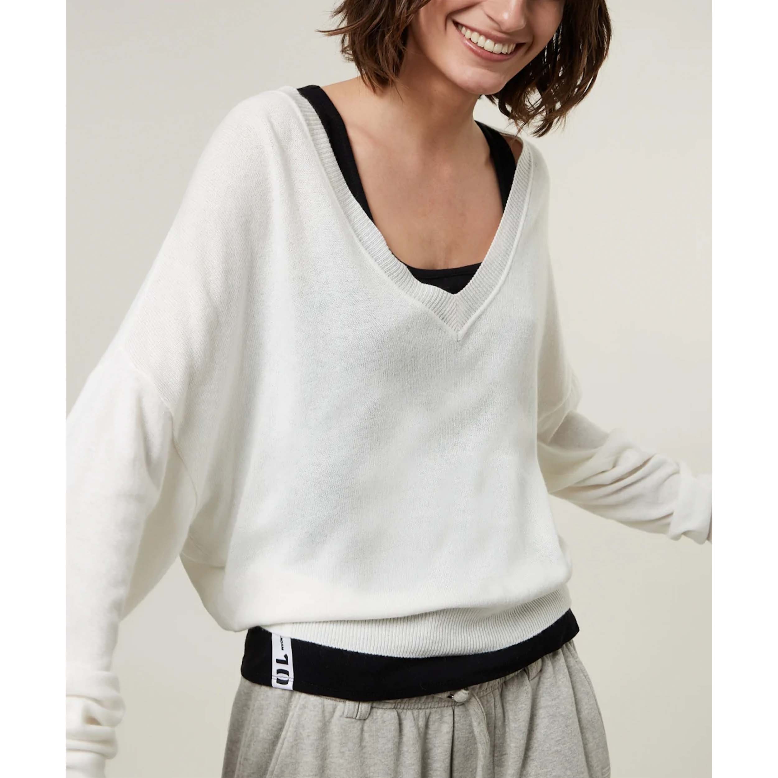 10Days Thin V-Neck Sweater Ecru