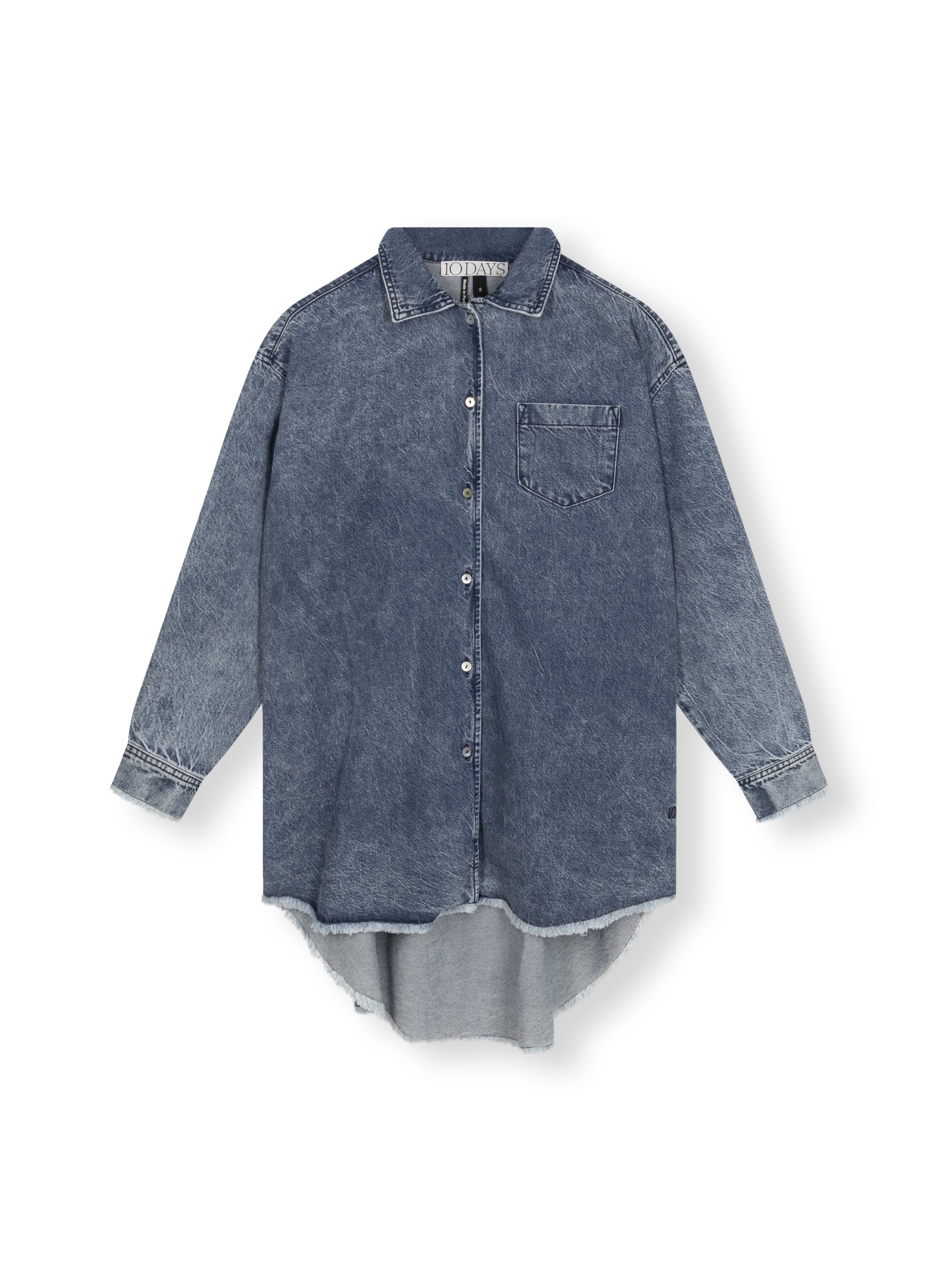 10DAYS Flowy Boxy Blouse Blue Denim