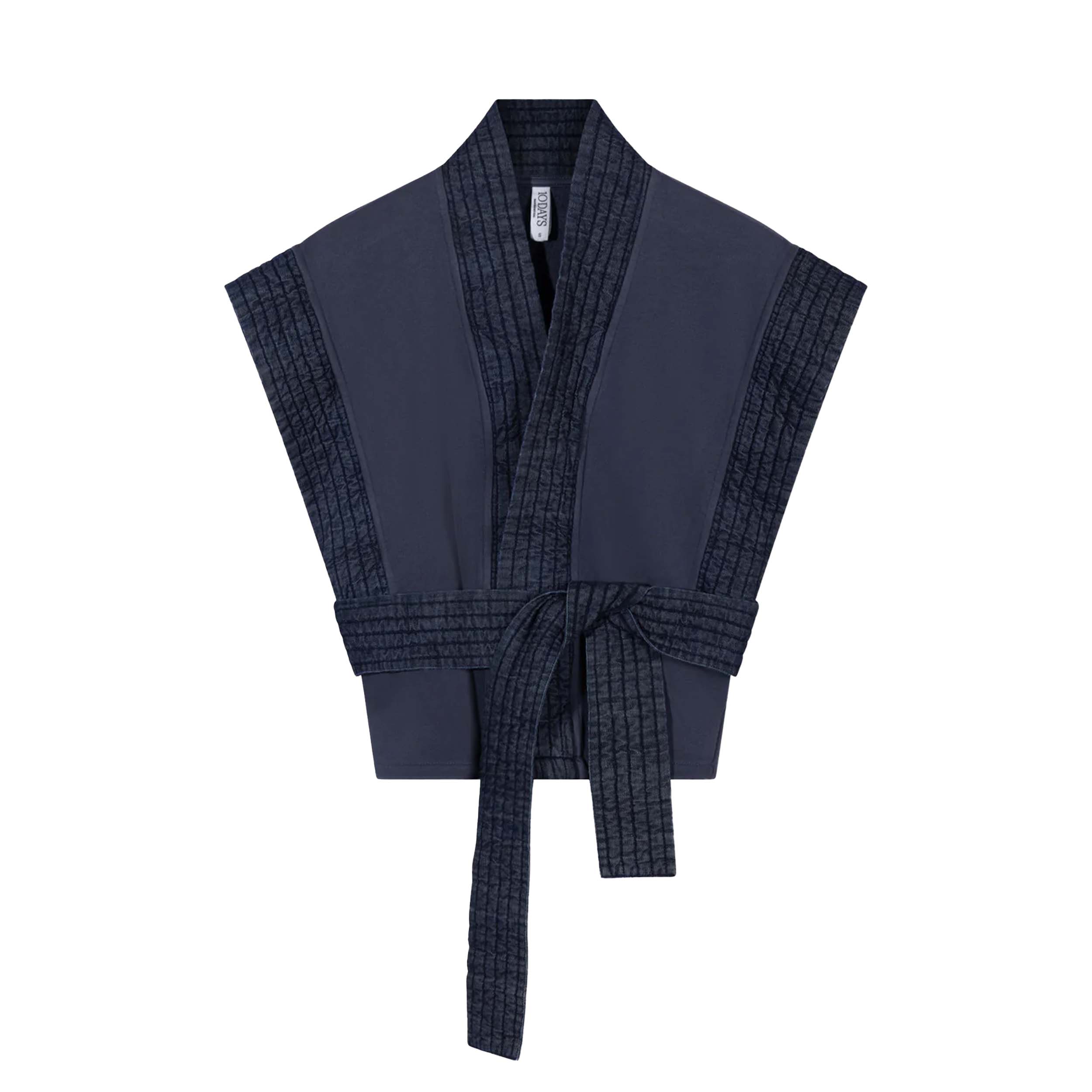 10DAYS 20-504-5201 Gilet Padded Kimono Yale Blue