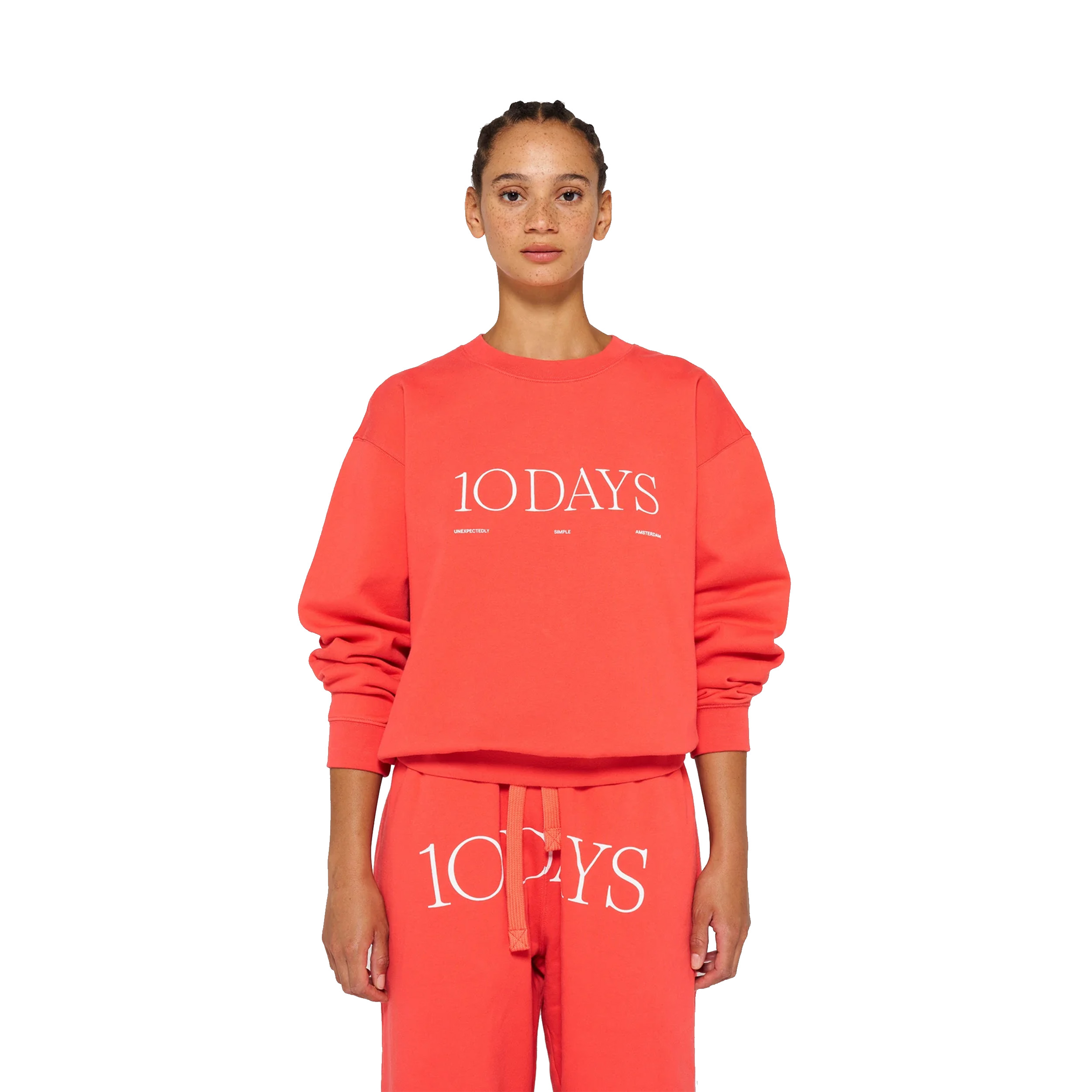 10DAYS Logo Sweater Coral Red