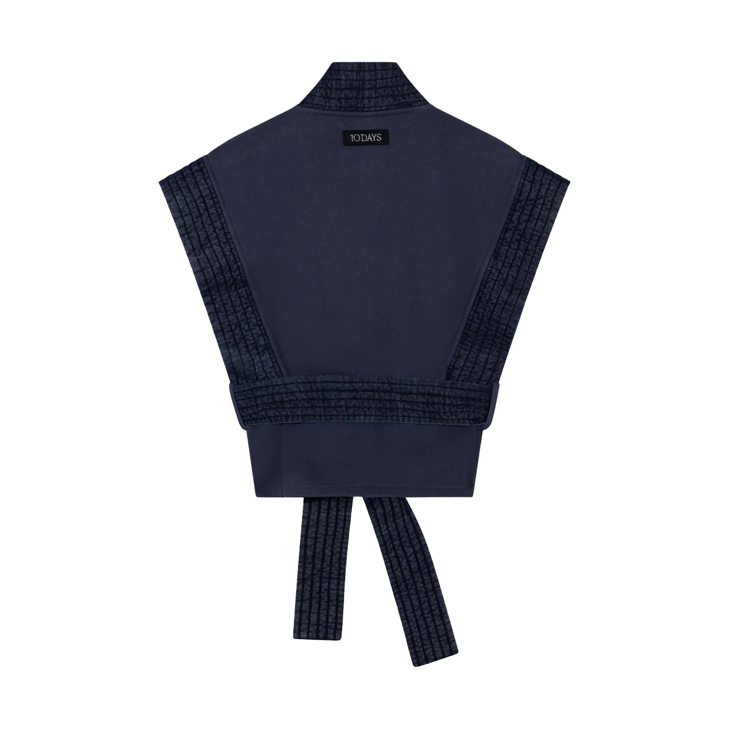 10DAYS 20-504-5201 Gilet Padded Kimono Yale Blue
