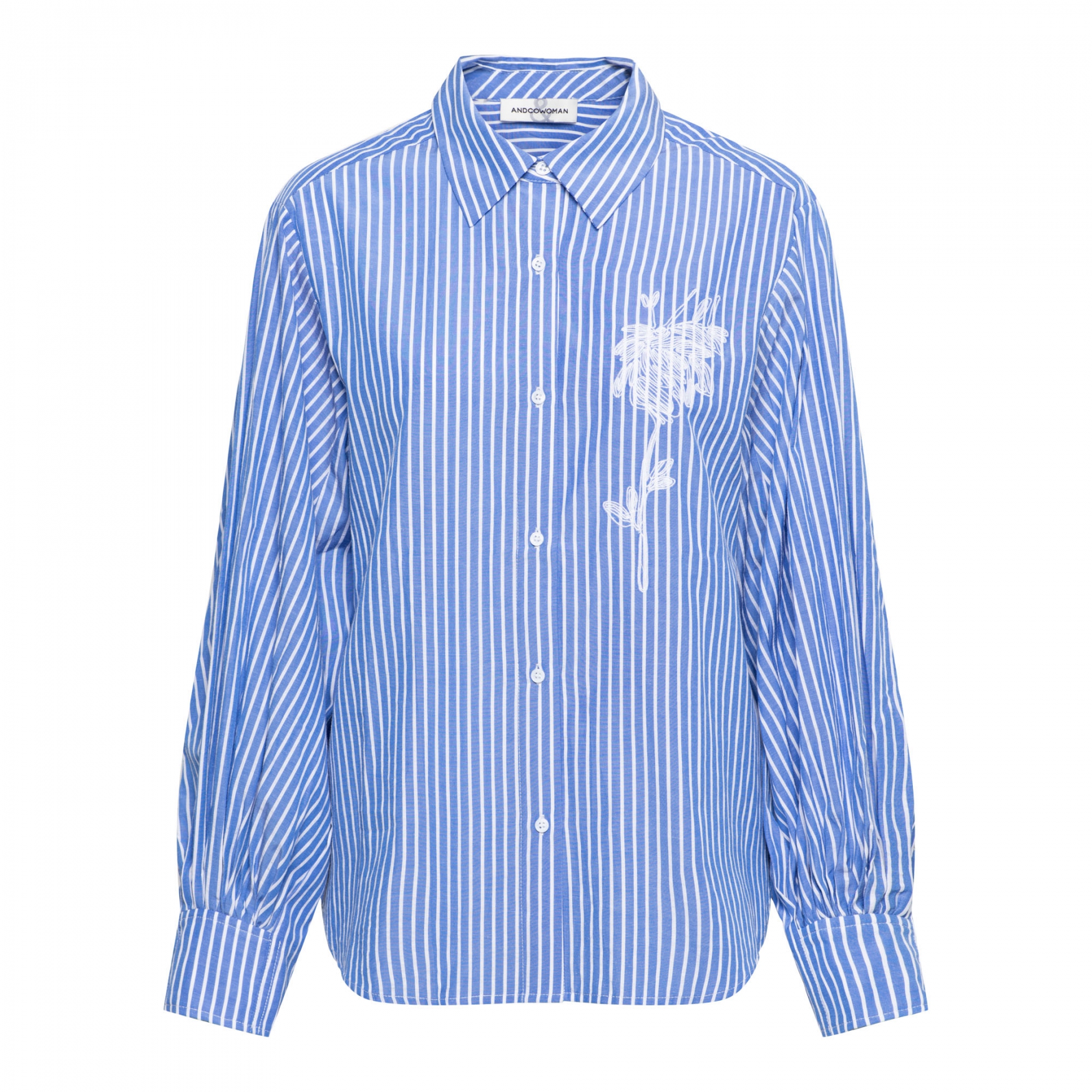 &Co BL342 Blouse Winona Stripe Chambray/Blue Multi